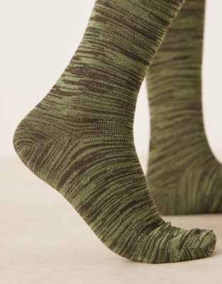 Asos Design Knee High Socks In Brown