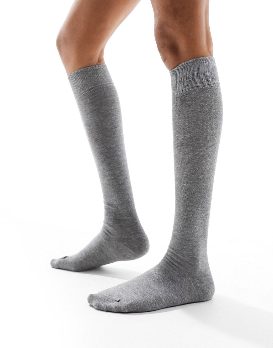 ASOS DESIGN knee high socks in grey marl