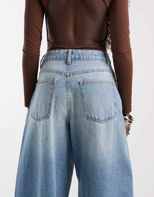 ASOS DESIGN knee pleat roll up hem barrel jean, 5 of 5