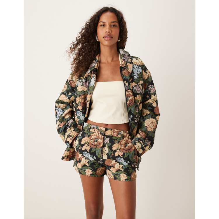 ASOS DESIGN knicker shorts in floral jacquard - part of a set | ASOS