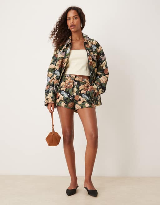 ASOS DESIGN knicker shorts in floral jacquard (part of a set), 2 of 4
