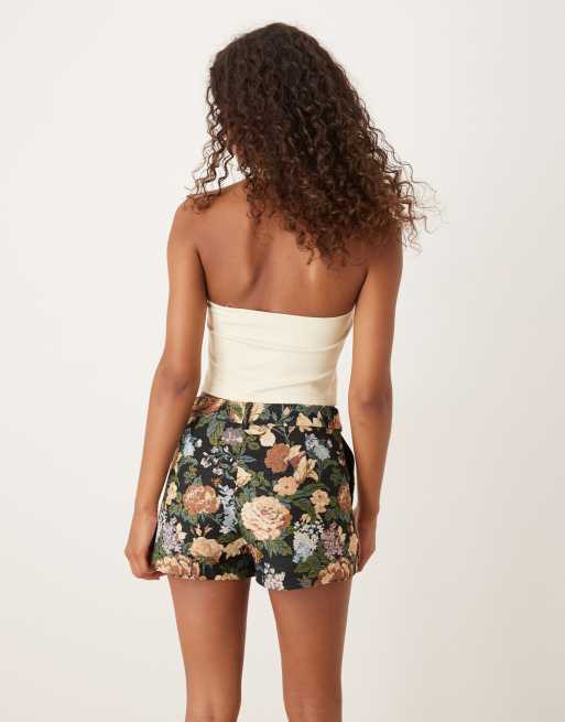 ASOS DESIGN knicker shorts in floral jacquard (part of a set), 4 of 4
