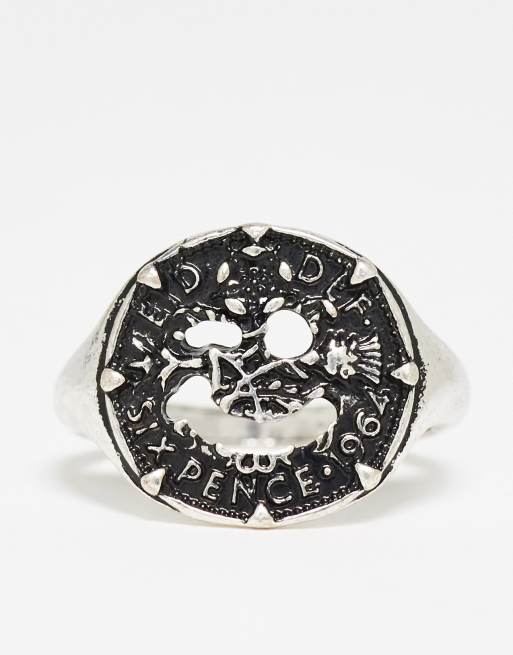 ASOS DESIGN - Knipoog-zegelring in zilverkleur, 2 van 4