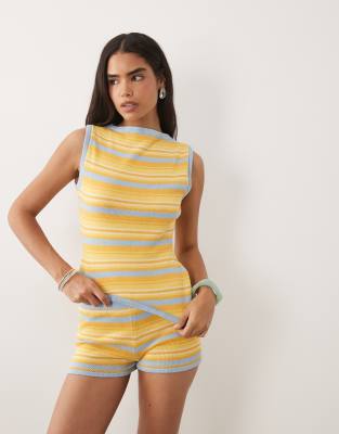 Asos Design Knit Asymmetric Top In Multi