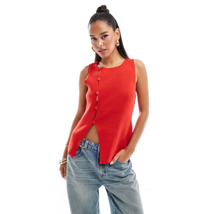 TTT_MSW 21aw Panther Knit Vest RED 極美品