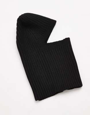 Asos Design Knit Balaclava In Black