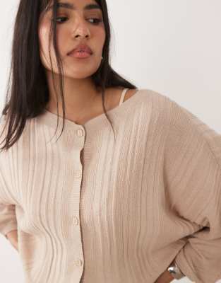 ASOS DESIGN knit batwing cardigan in beige