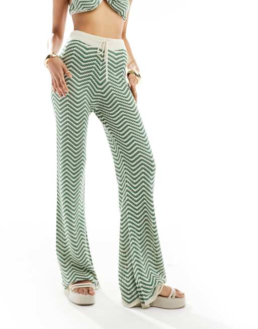 Zig Wide Leg Pant in Buttermilk Check