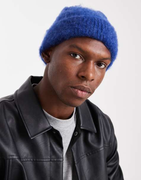 ASOS DESIGN knit beanie in cobalt - view 1