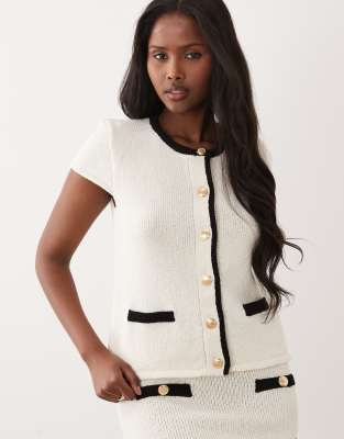 Asos Design Knit Bouclé Cardigan In Multi