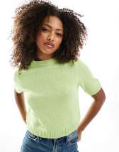 ASOS DESIGN structured knit polo top with raglan sleeve in buttermilk