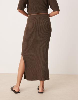 Asos Design Knit Boucle Midaxi Skirt
