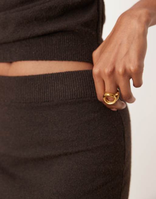 ASOS DESIGN knit boucle midi skirt in chocolate - part of a set, 5 of 5
