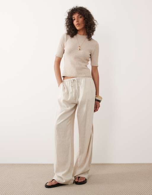 ASOS DESIGN knit boucle shrunken top in mocha, 2 of 4