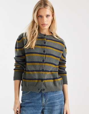 Asos Design Knit Boxy Fit Cardigan In Multi