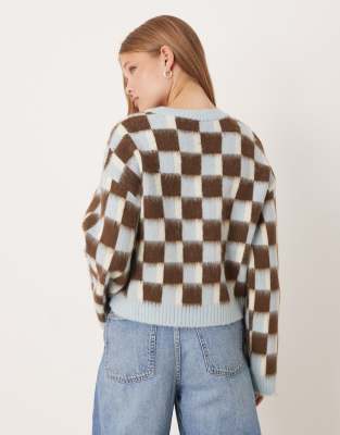 Asos Design Knit Brushed Sweater In Multi