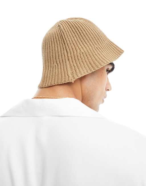 ASOS DESIGN knit bucket hat in brown, 2 of 4