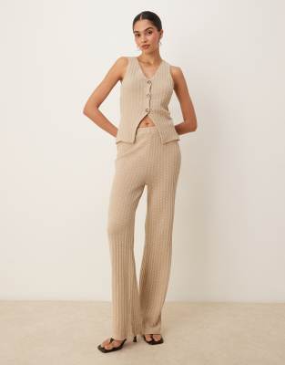 Asos Design Knit Button Through Sleeveless Vest In Brown