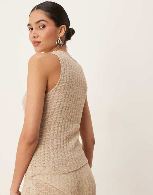 ASOS DESIGN knit button through sleeveless vest in stone - part of a set, 3 of 4