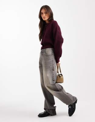 Asos Design Knit Cardigan With Cocoon Sleeves In Brown