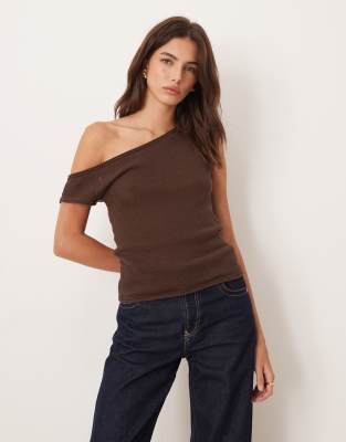 Asos Design Knit Cardigan With High Neck In Brown