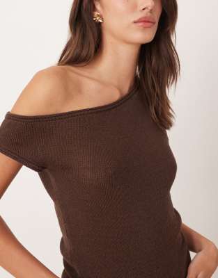 Asos Design Knit Cardigan With High Neck In Brown