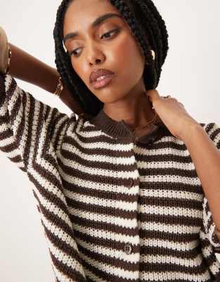 Asos Design Knit Cardigan With Raglan Sleeves In Multi