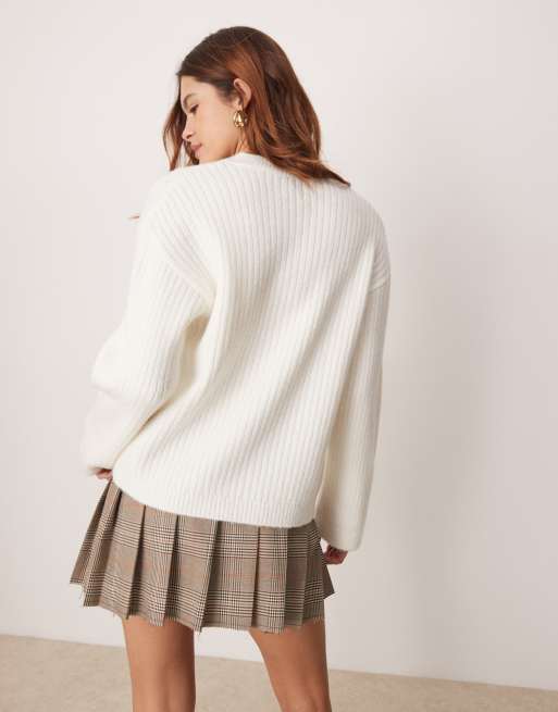 ASOS DESIGN knit cardigan with toggle buttons in ecru | ASOS