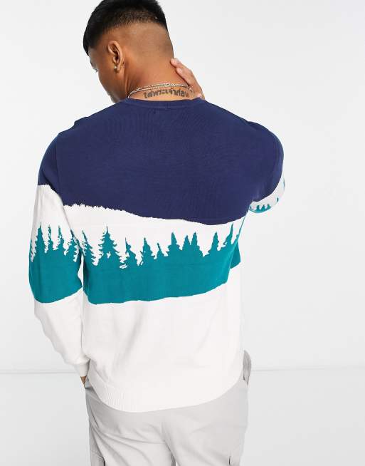 ASOS DESIGN knit Christmas sweater with snow scene, 2 of 4