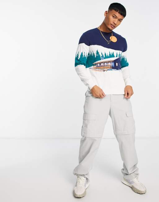 ASOS DESIGN knit Christmas sweater with snow scene, 4 of 4