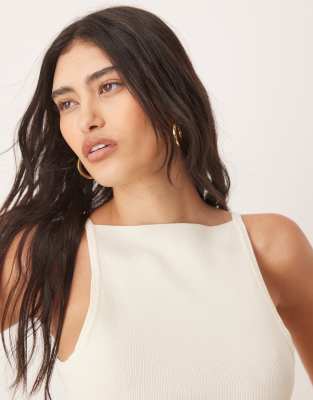ASOS DESIGN knit compact cami top in buttermilk - part of a set