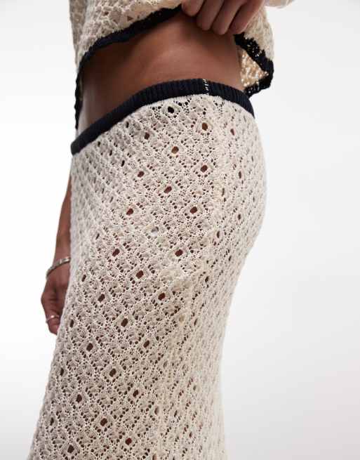 ASOS DESIGN knit contrast maxi skirt in mono - part of a set, 3 of 5