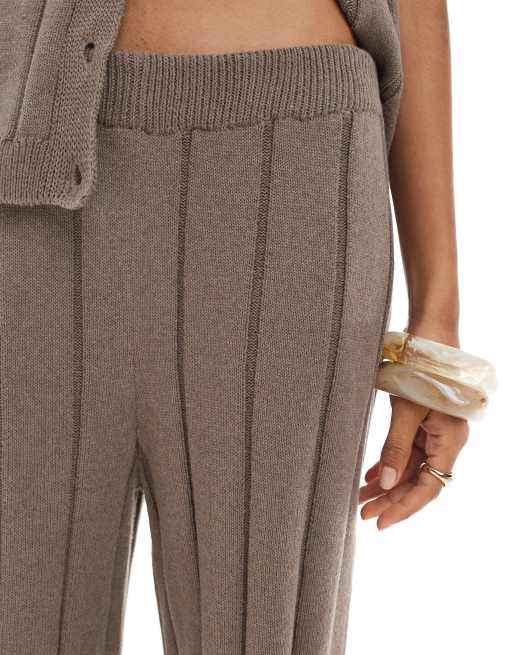 ASOS DESIGN knit cotton pants in mocha - part of a set, 5 of 5