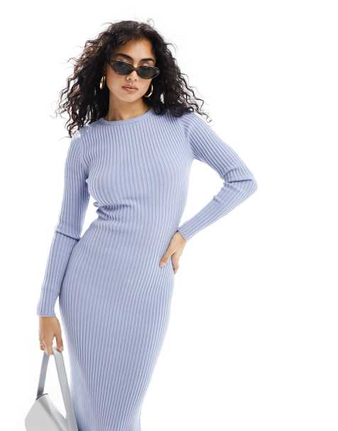 Long blue sale sweater dress