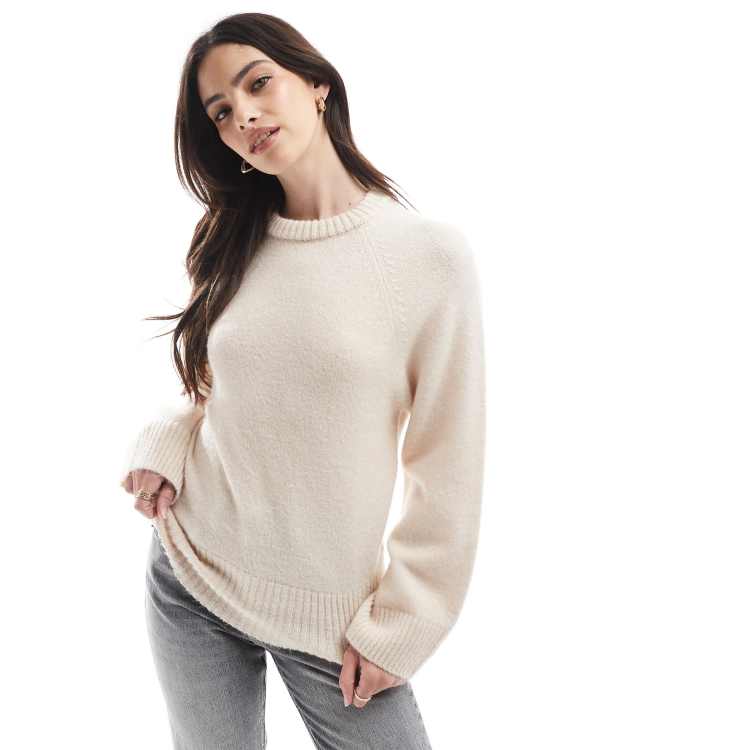 ASOS DESIGN knit crew neck sweater with raglan sleeve in
