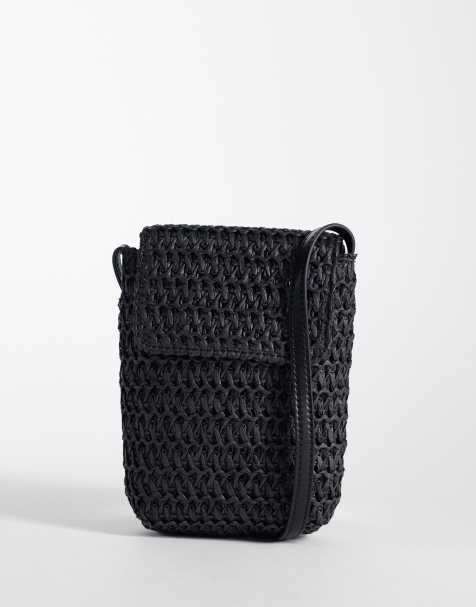 ASOS DESIGN knit cross body bag in black - view 1