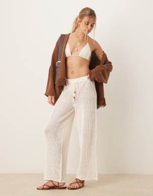 Asos Design Knit Edge To Edge Cardigan With Fringe Detail