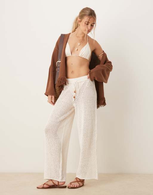 ASOS DESIGN knit edge to edge cardigan with fringe detail in rust, 2 of 4