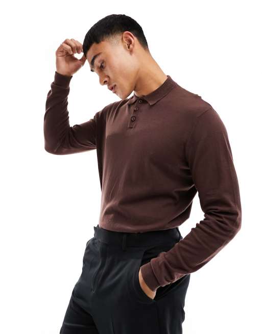 Asos men's outlet long sleeve polo