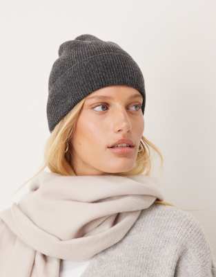 Asos Design Knit Fine Gauge Wool Beanie