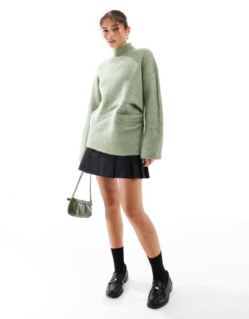 ASOS DESIGN knit gathered sweater in pistachio