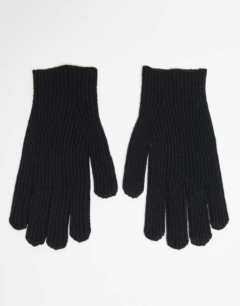 ASOS DESIGN knit gloves in black - view 1