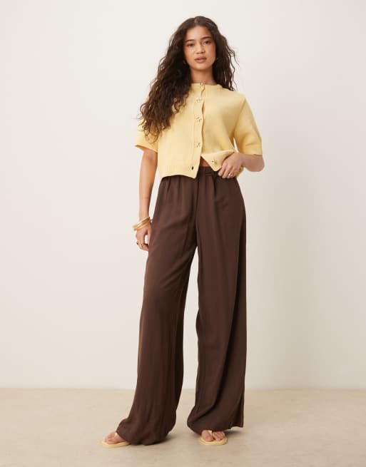 ASOS DESIGN knit half sleeve cardigan with shell buttons in