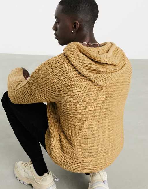 Ribbed store knit hoodie