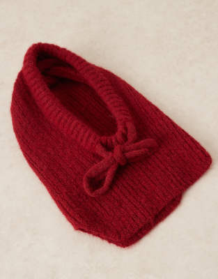 Asos Design Knit Hood In Red