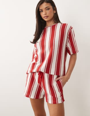 Asos Design Knit Jersey Shorts In Red
