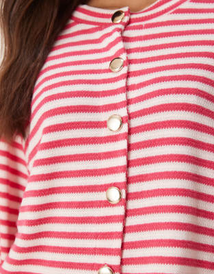 Asos Design Knit Long Sleeve Cardigan In Multi