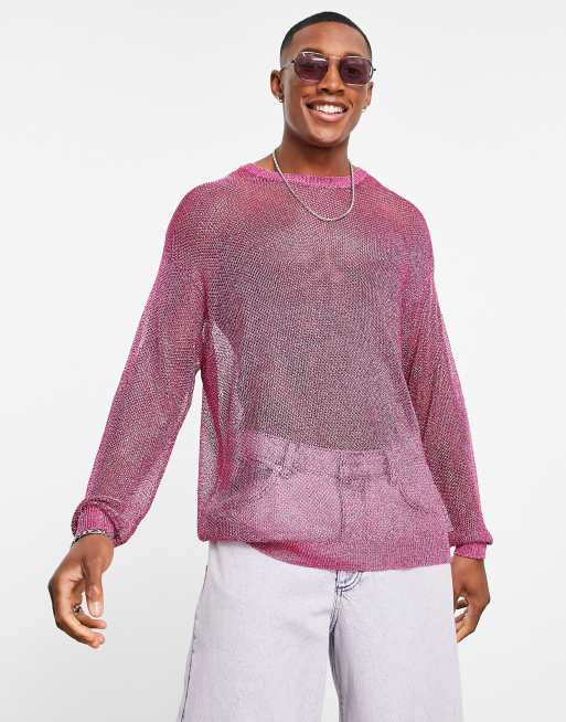 Pink discount metallic sweater