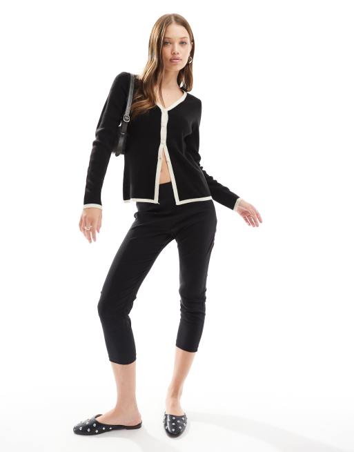 ASOS DESIGN knit longline V neck cardigan in black ASOS