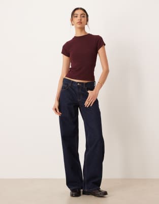 Asos Design Knit Look Baby Tee In Red